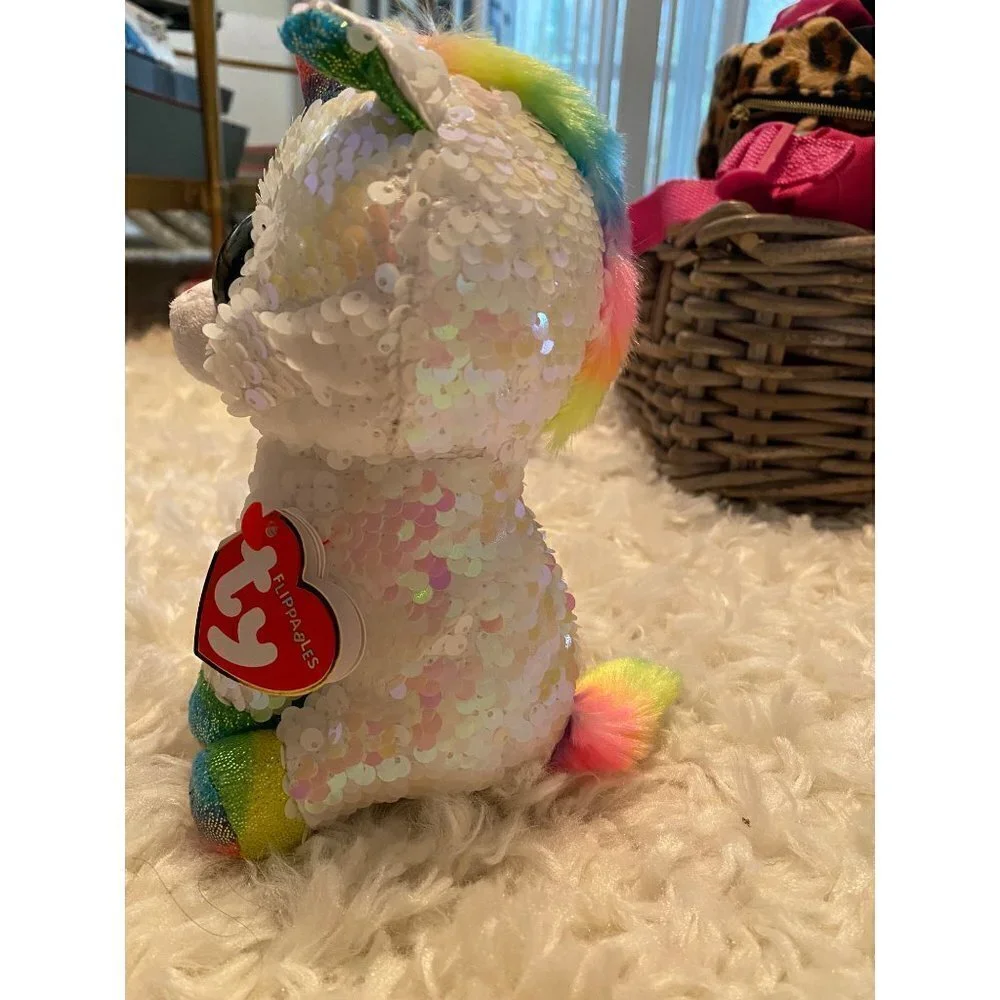 TY FLIPPABLES - PIXY - Sequin Rainbow Unicorn